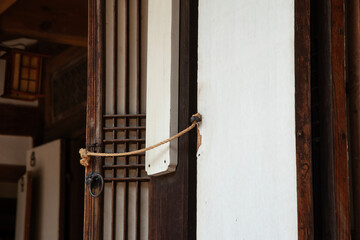 View of the traditional Korean room door