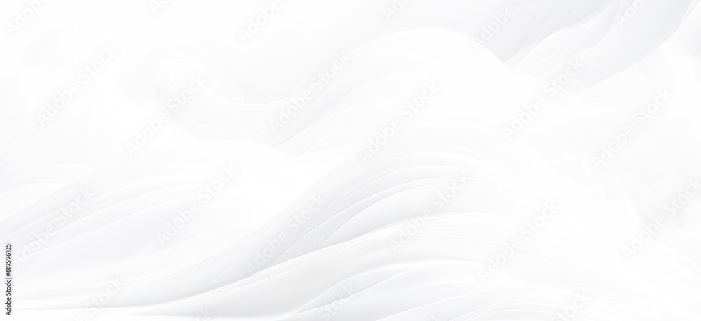 Poster Flowing white abstract wave pattern with a clean design on a soft background, concept of minimalism. Generative AI