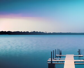 Obraz premium pier on a lake vector illustration