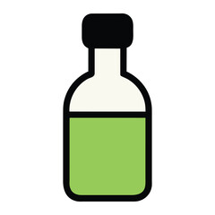 Vector bottle of green liquid icon logo