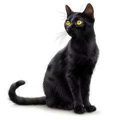 Vector 3D illustration of a bombay cat breeds on a white background. Suitable for crafting and digital design projects.[A-0001]