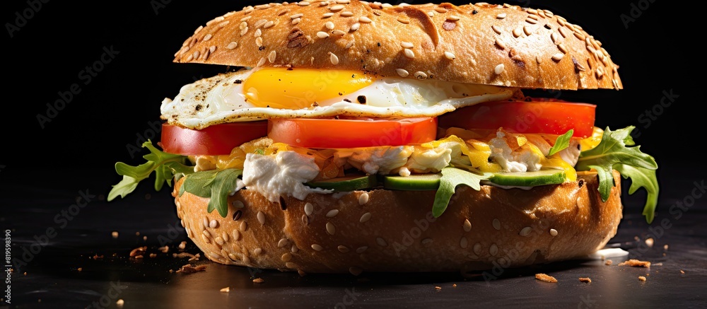 Canvas Prints Sandwich with fried egg and veggies