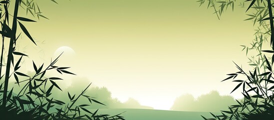 Bamboo Tree with Sun Background