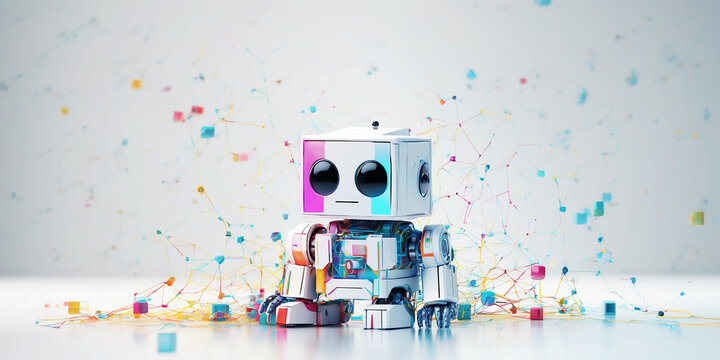 Ai robot with copy space. 3D high quality illustration