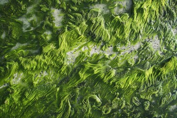 Colorful algae trees swim in the sea water