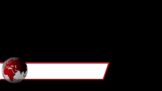 breaking news lower third with transparent background, news lower third with alpha channel, lower third animation