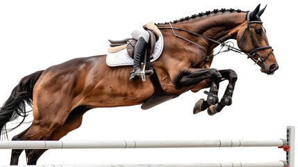 Elegant Horse Show Jumping Poles Against Pristine White Background
