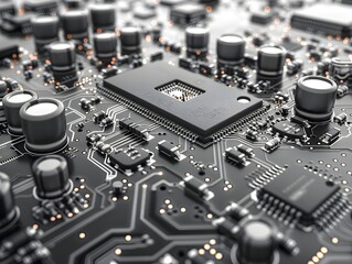 Fototapeta premium Intricate Circuitry Minimal of Structural Electronic Components