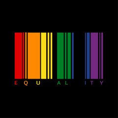 Fototapeta premium Pride month Bar code Vector, Rainbow graphic element, LGBT symbol icon for decoration and editable