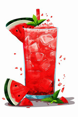 Healthy and refreshing watermelon juice background