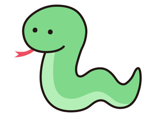 ゆるい蛇のベクターイラスト。干支、十二支、へび、年賀