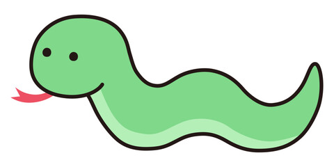 ゆるい蛇のベクターイラスト。干支、十二支、へび、年賀