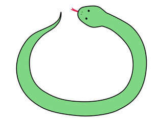 Fototapeta premium 蛇のベクターイラスト。干支、十二支、へび、年賀