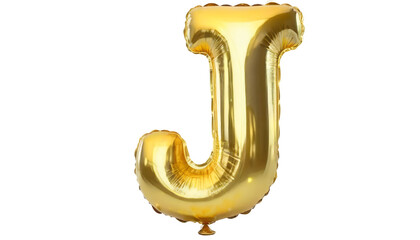 J letter made of golden balloon