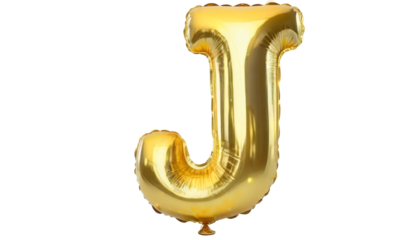 J letter made of golden balloon