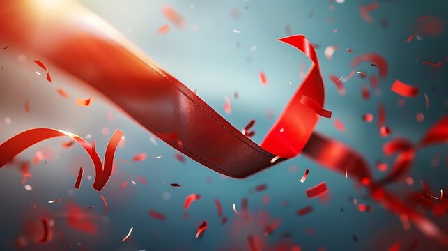Bright red arrow breaking through a finish line ribbon, depicting the moment of achieving success