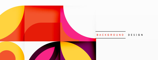 Naklejka premium Circles and petals. Geometric beautiful abstract minimal template for Wallpaper, Banner, Background, Card, Book Illustration, landing page