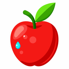 Fresh red apple vector illustration 