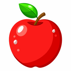 Fresh red apple vector illustration 
