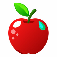 Fresh red apple vector illustration 