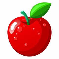 Fresh red apple vector illustration 