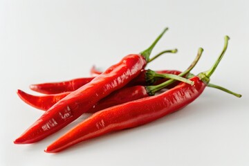Chili Ingredient. Macro Shot of Fresh Mexican Peppers Isolated on White Background