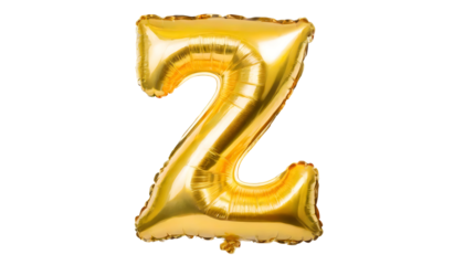 Z letter made of golden balloon