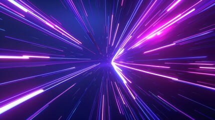 Cyber, digital, speed of light road speed concept. fast neon background