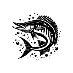 Minimalist Barracuda Silhouette Perfect for Unique and Creative Projects - minimalist barracuda vector

