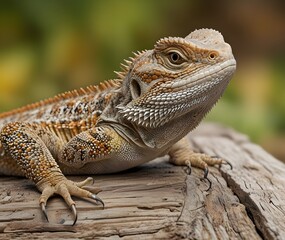 Obraz premium common bearded dragon (Pogona barbata) on wood