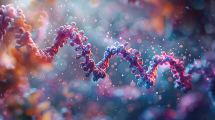 a close-up of a DNA double helix