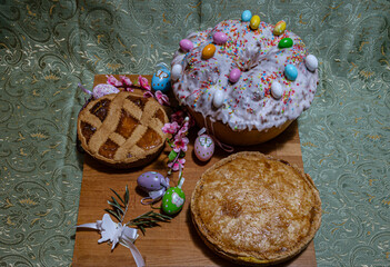 Easter. Typical rustic desserts of the Campania tradition