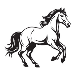 Black simple horse icon logo design, vector illustration on white background