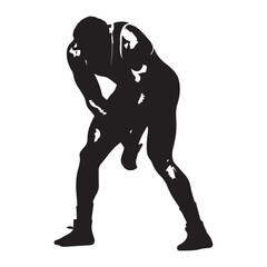 Flat college wrestler icon design, black vector illustration on white background