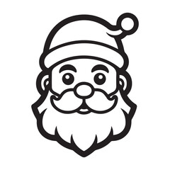 Simple christmas santa claus logo, black vector illustration on white background