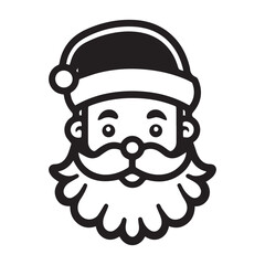 Simple christmas santa claus logo, black vector illustration on white background