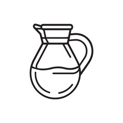 Jug outline water icon black bottle art design.