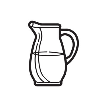 recommend clip art: Jug outline water icon black bottle art design.