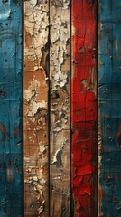 Flag of the city of Rome on dry wooden surface, cracked with age, It seems to flutter in the wind, Vertical mobile phone wallpaper with municipal symbol, Old wood ,Hard sunlight with shadows