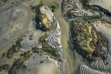 Patterns in Coastal Sand and Seaweed