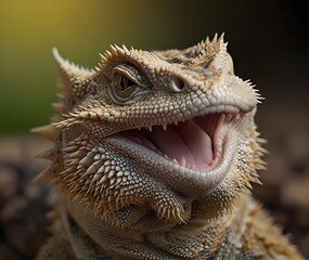 Fototapeta premium bearded dragon smiling his name is Garmoth sticky, uk, color image, species
