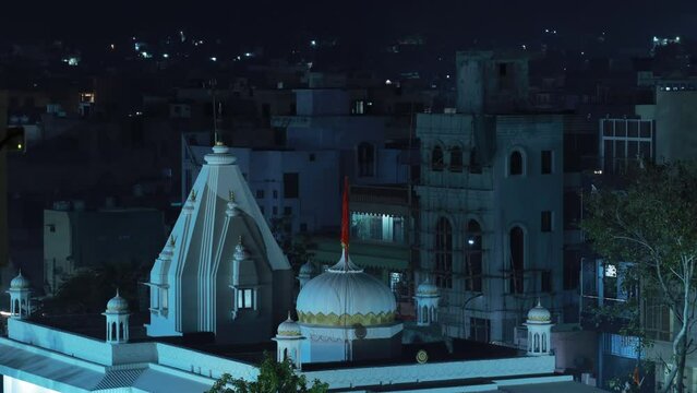 Jain Temple, Derasar Is Place Of Worship For Jains, Followers Of Jainism. Jain Temple In Night Illumination, Jaipur, India. Derasar Is Word Used For Jain Temple In Gujarat And Southern Rajasthan.