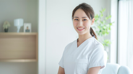 笑顔の女性料理人