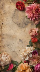 Enchanting Floral Elegance - Rustic Royal Theme Background for Invitations with Monogram Space