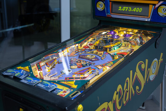 Vintage 70's Multicolor Pinball Machine.