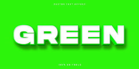 Editable text effect, Green text with modern style and layered style