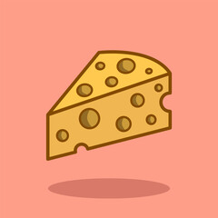 Vector illustration Cheese. Vector design Cheese. Dairy Milk Cheese Vector Cartoon design illustration and icon for website, digital and print