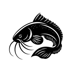 Majestic Catfish Silhouette: A Symbol of Underwater Grace - minimalist catfish vector
