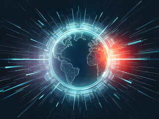Obraz premium Abstract Background of Ultra-Fast Global Data Transfer and High-Speed Broadband Connectivity