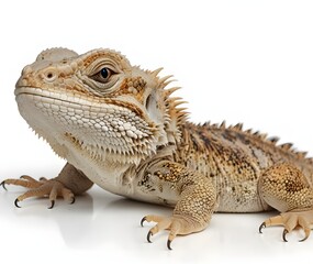 Fototapeta premium Central bearded dragon (Pogona vitticeps) on a white background